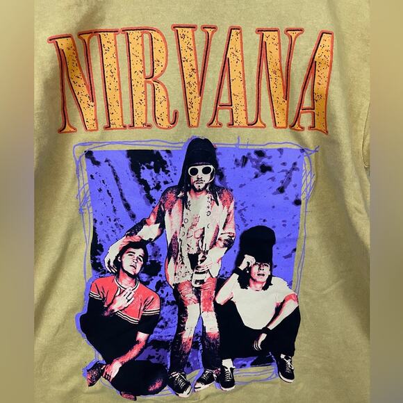 NIRVANA Rock Band T-Shirt in Yellow Size L NWOT (Minor Flaw) - Picture 4 of 6
